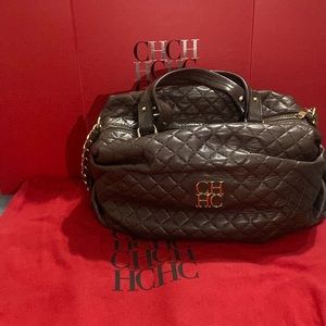 New Carolina Herrera Quilted shoulder bag! Brown. Dust bag included and gift box